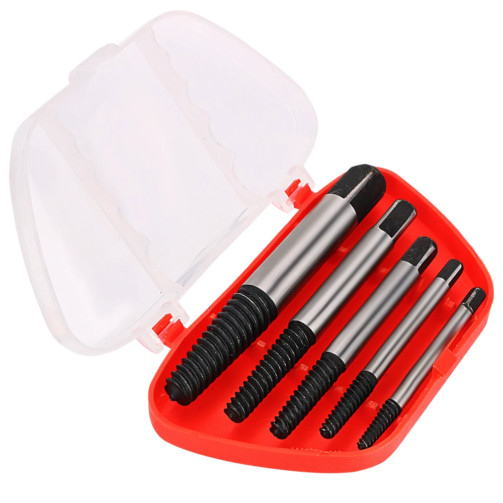 

DIYWORK 5 Pcs/set Damaged Screw Extractor Convenience Drill Bit Set Screw Extractor Set Broken Bolt Remover Practical Tools