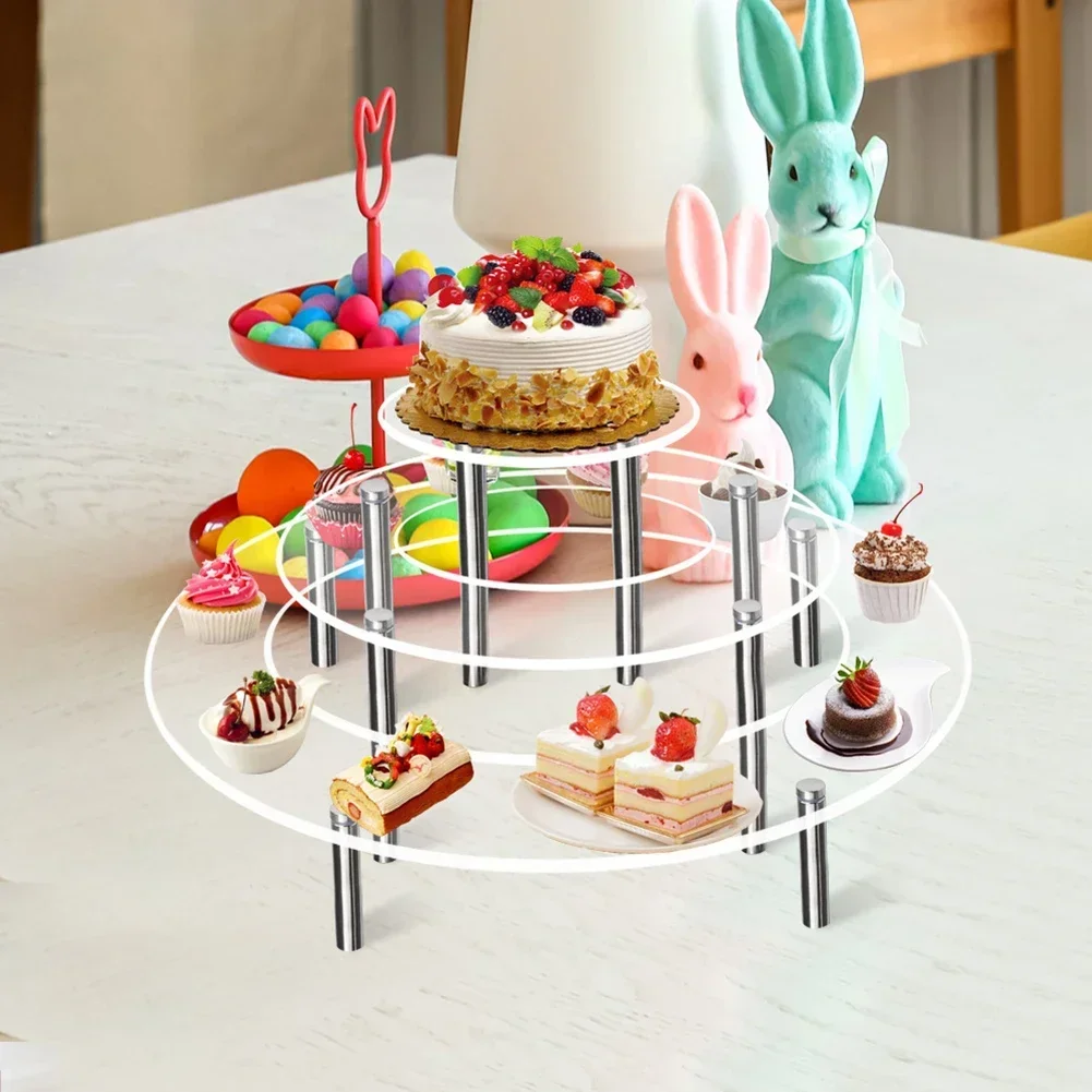 

1pc Acrylic Cupcake Stand Cakes Display Stand Multi-layer Design Acrylic Material Suitable For Wedding Birthday Party//