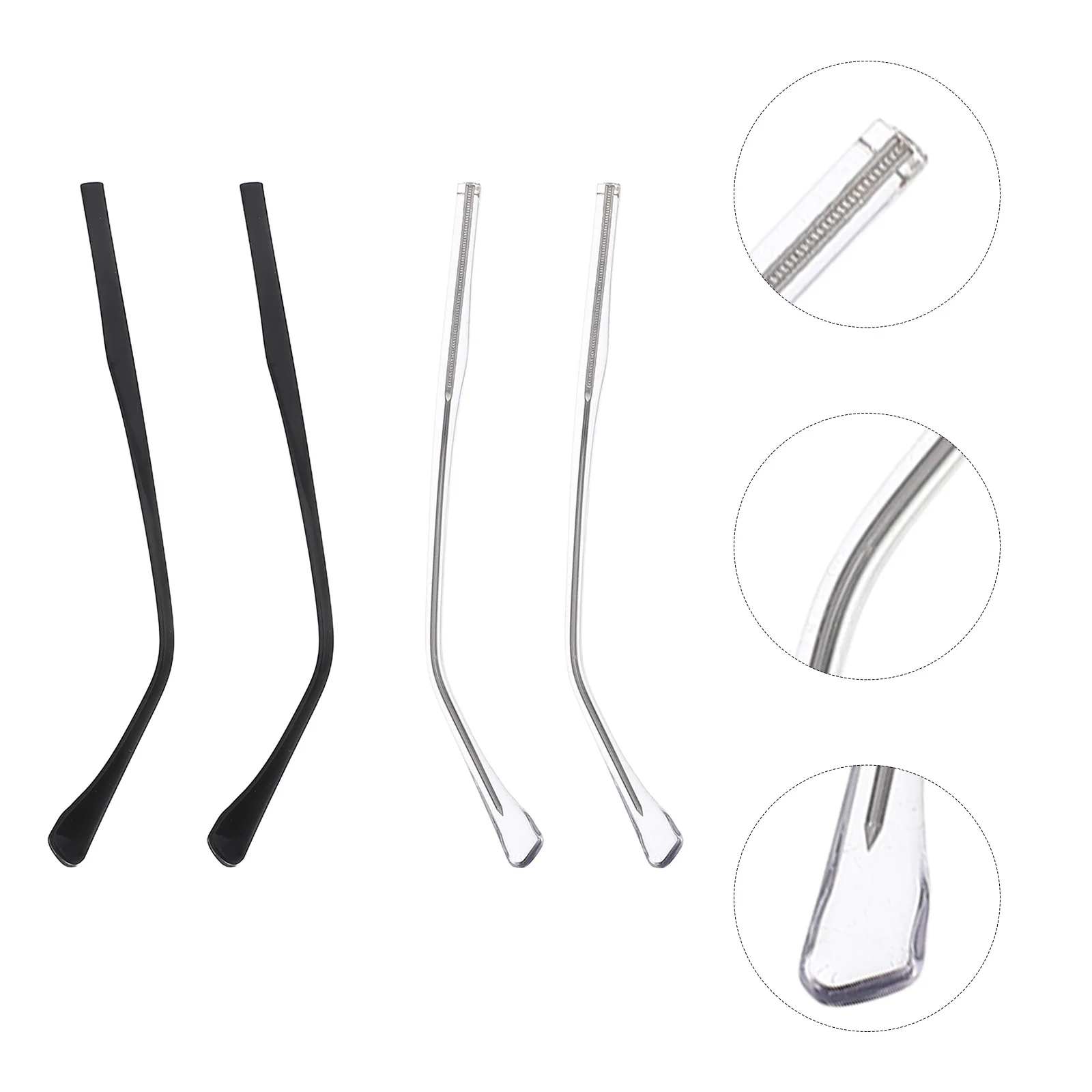 مجموعتان من النظارات المعدنية الشفافة، أرجل النظارات، بديلة معبد النظارات، وسادات أنف أنيقة ومتينة، طقم إصلاح سهل بنفسك #1