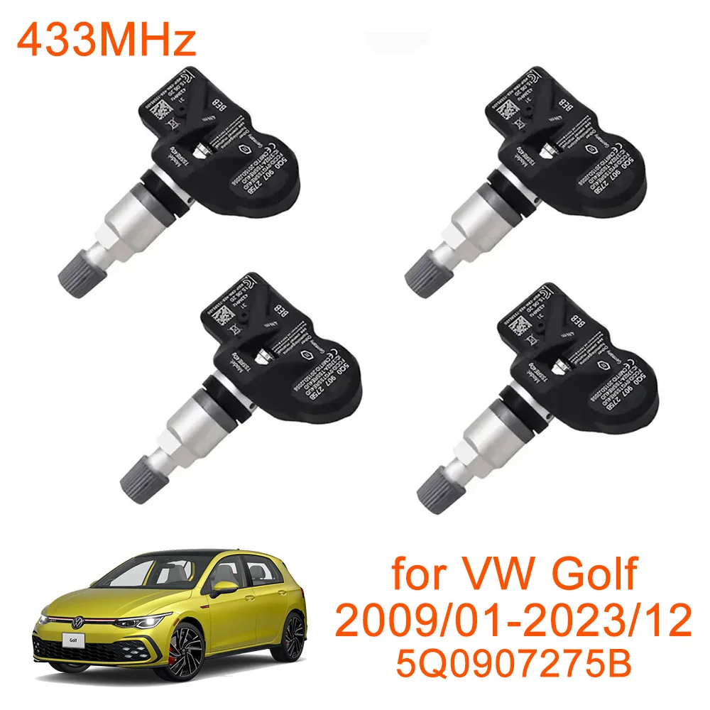 

5Q0907275B 4 шт. 433 МГц TPMS датчик контроля давления в шинах для VW Arteon Atlas Caddy CC Golf Jetta Passat Polo Teramont Tiguan