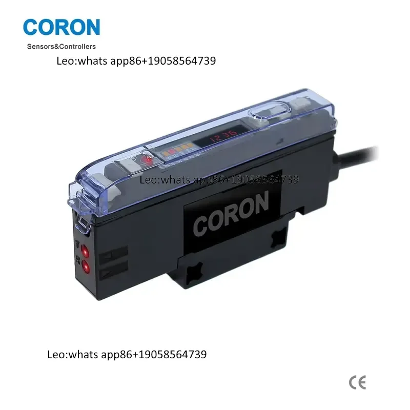 CORON GF5R Fiber Optic Amplifier Sensor NPN Fast Response Red LED Display Small Size Segment with Light-on Dark-on Lead Wire