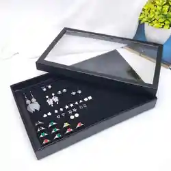 Jewelry Storage Box Dustproof Protective Rectangular 100 Slots Jewellery Earring Ear Stud Display Holder Organizer