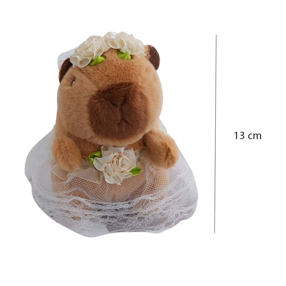 Kawaii Cartoon Capybara Keychain Creative Dress Plush Doll Bag Pendant Swimming Hawaii Stuffed Toys Gifts