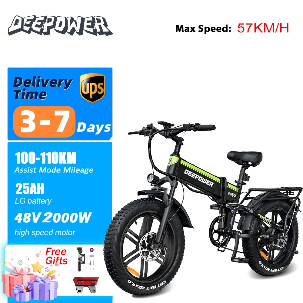 H20PRO 2000W Hydraulic Bicycle Tire Fat Electric 48V25AH