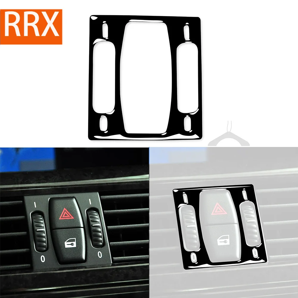 For BMW 6Series E63 E64 2004 2005 2006 2007 2008 2009 2010 Dashboad Emergency Light Piano Black Sticker Car Interior Accessories