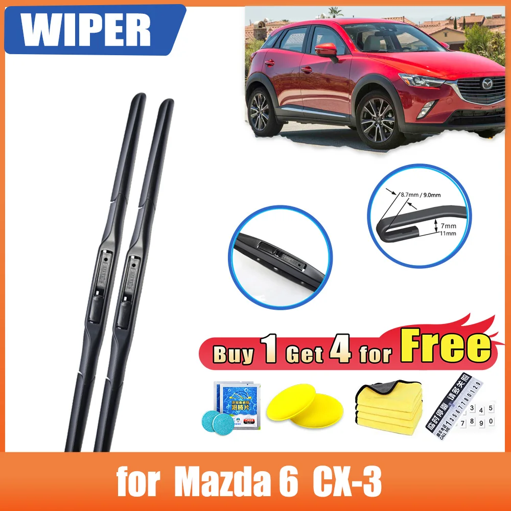 

for Mazda CX-3 CX3 CX 3 2015~2021 DK Mazda6 6 2002~2007 GG1 Accessories Car Front Window Wipers Blades Brushes Winter Cleaning