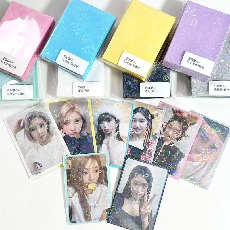 50sheets/set Colored Korean Idol Photo Card Film Protector Case Game Card Cover Holder 3 Inch Photocard Organizer Sleeve Case