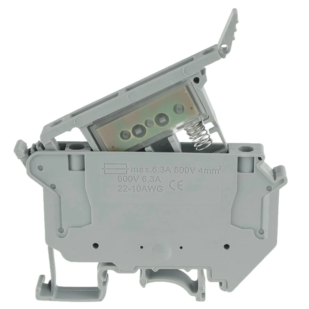 側面ポストバッテリーターミナル UK5-UK5RD LED付きDINレールヒューズ端子台断路器端子ブロックネジクリップ（6個パック）