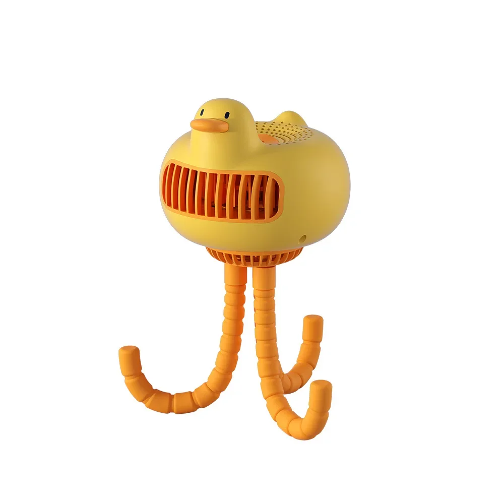 Ventilador portátil sin aspas para cochecito, aire acondicionado de mano recargable por USB para exteriores, silencioso, Enfriador de aire de escritorio plegable de 3 engranajes