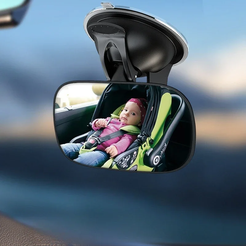 Car Rearview Mirror Safety Baby Wide Rear View For Windshield Infant Car Seats Clear Reflection 360 Degree Rotatable Adjustable