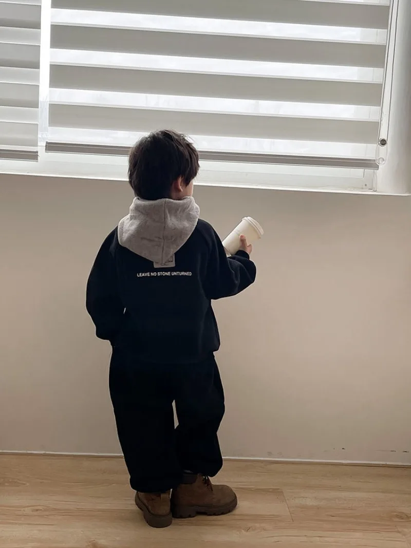 RAISE Winter-Set für Teenager-Jungen, 2-teiliges Kleidungsset, Sweatshirt mit Buchstabenmuster und Fleece-Unterhose, warmes, dickes Kinder-Outfit für Jungen. – Detail 34