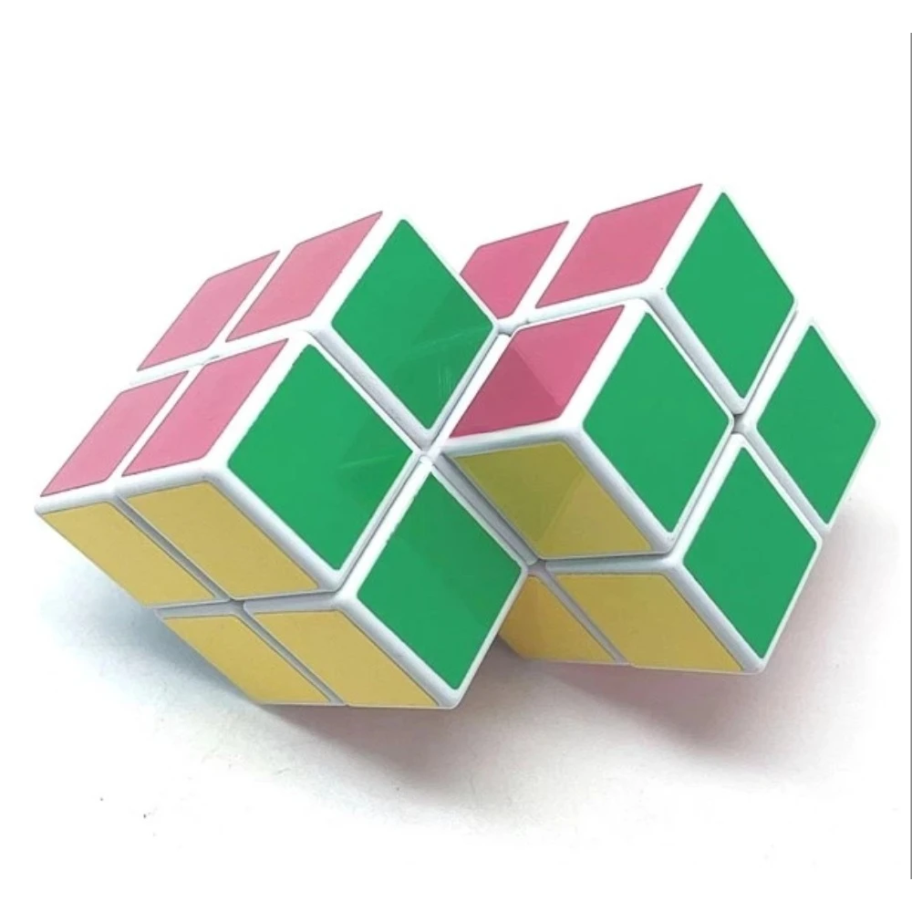 Calvin's Puzzle 2x2 Conjoint Cube Eastsheen Double 2x2x2 Cube (50mm, fused mod)  White Body Children's Educational Toy