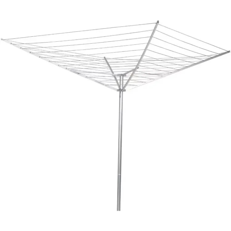 

Rotary Outdoor Umbrella Drying Rack | Aluminum Arms and Steel Post | 12-Lines with 165 ft. Clothesline