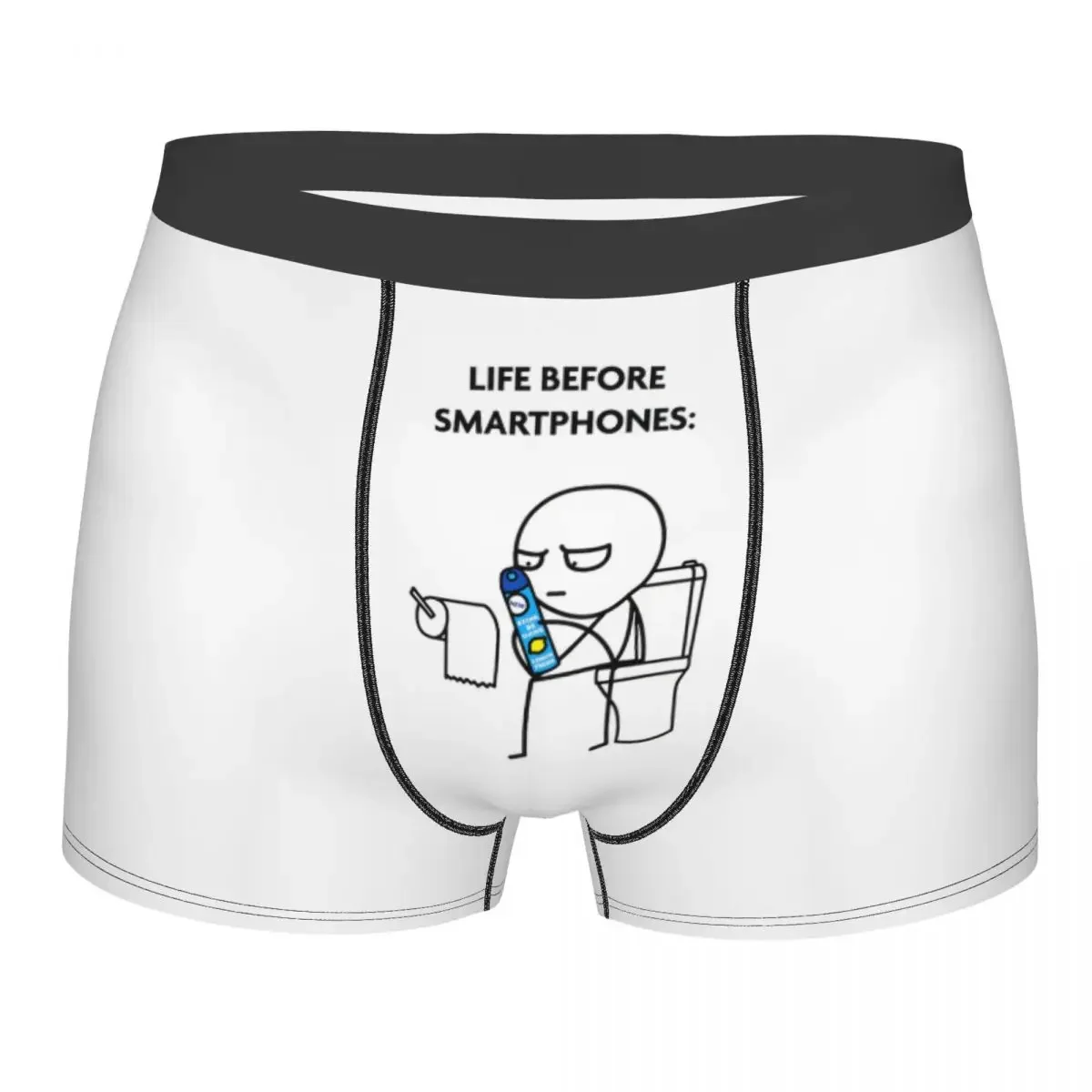 Men's Funny Life Before Smartphones Underwear Sexy Boxer Briefs Shorts Panties Homme Soft Underpants S-XXL