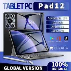 Pad 12 Tablet Android 14 Brand New 10.1 Inch 16GB RAM 1TB ROM Tablet 16MP 32MP 10000mAh 10Core WIFI Bluetooth Network Tablet Pc