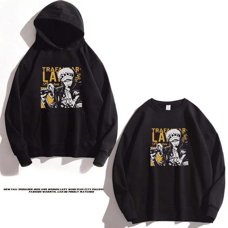 

Толстовка с капюшоном в японском стиле аниме Traar Law, мужская толстовка свободного кроя, молодежная, на весну, осень и зиму