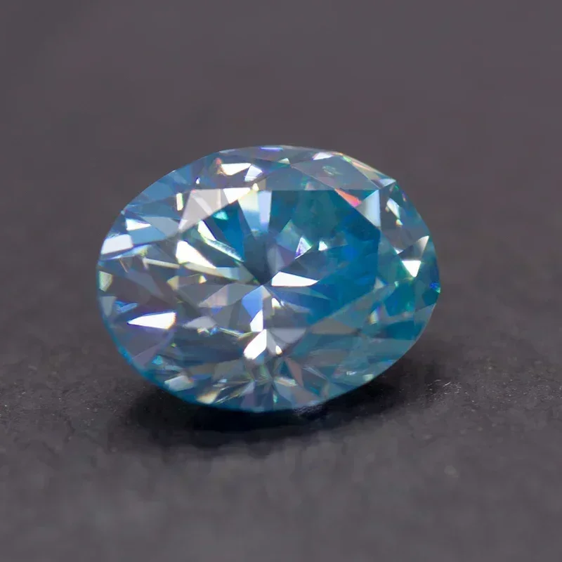 Moissanite corte oval aquamarine cor vvs1 com certificado gra para encantos contas diy jóias fazendo pulseira anel materiais principais