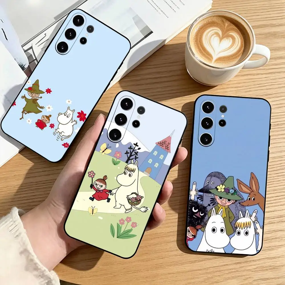 Чехол для телефона Moomin-troll S-Snufkin, черный, силиконовый, мягкий, для Samsung S25, S24, S21, S22, S23, S30, Ultra, S20, Plus, Fe, Lite, подарок