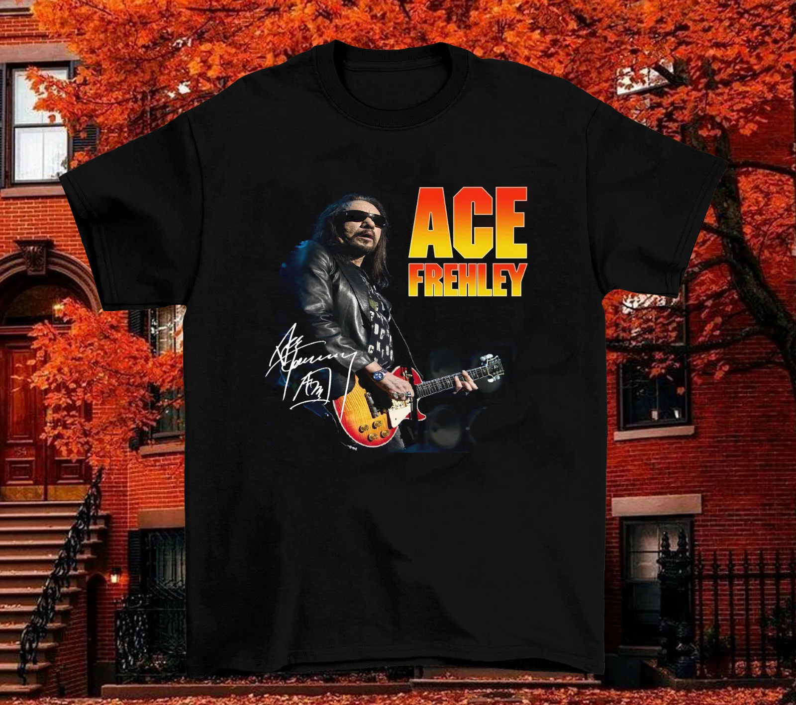 

Винтажная РУБАШКА УНИСЕКС ACE FREHLEY в подарок для фаната, черная, полноразмерная