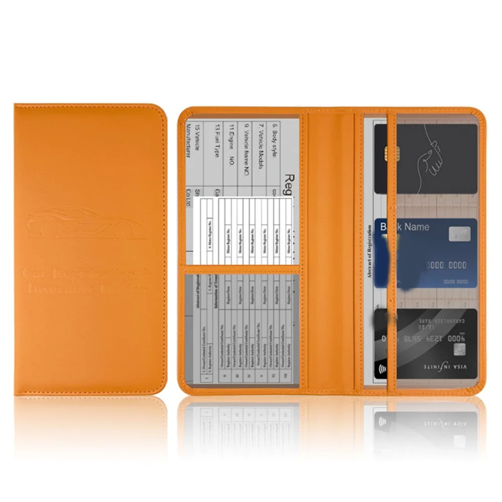 

Универсальный прочный чехол для автомобильных документов из искусственной кожи, защитный кошелек для автомобиля, органайзер для документов на транспортное средство