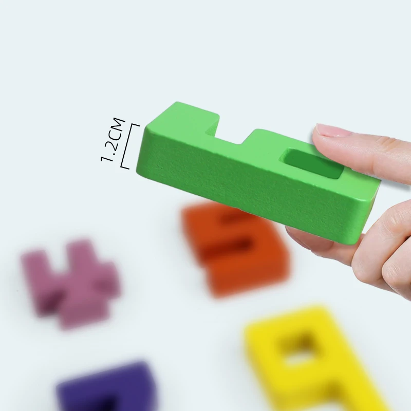 اللبنات الملونة ألعاب خشبية ألعاب التراص ألعاب مونتيسوري مع بطاقات أرقام كتل التنوير وسائل تعليمية للأطفال