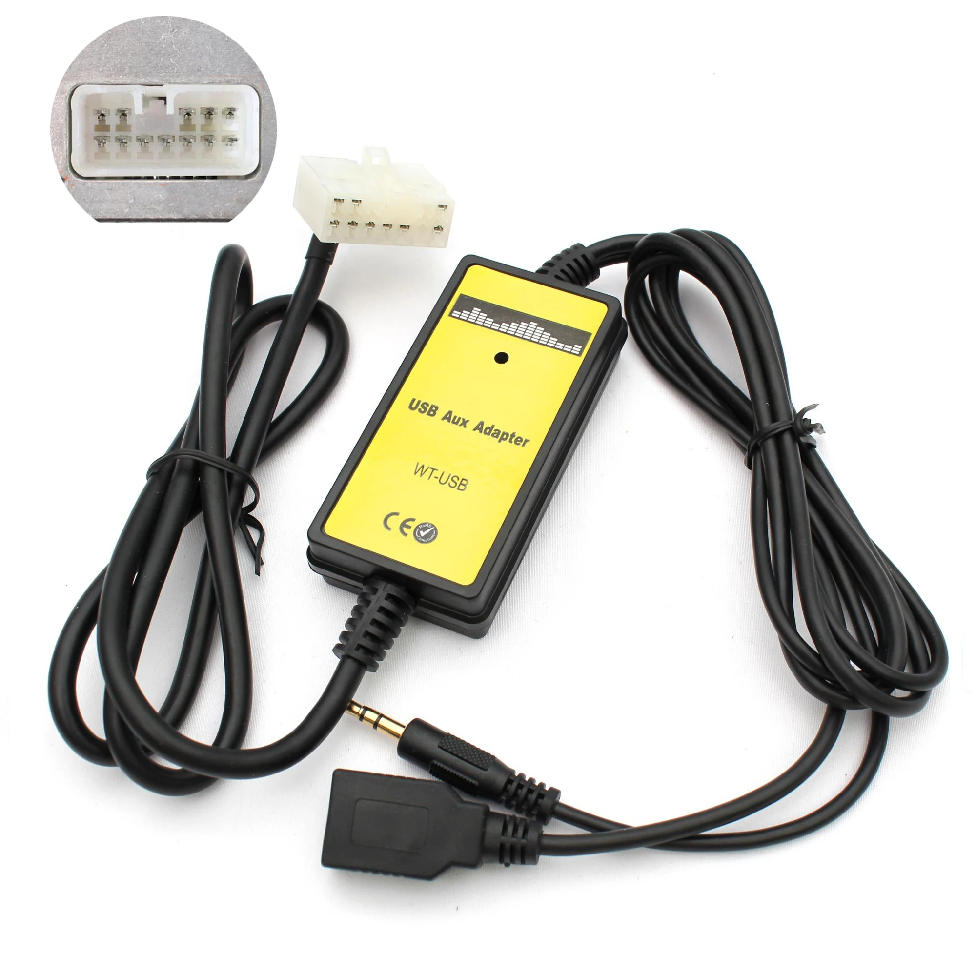 Moonet Car CD to MP3 Changer AUX USB Input Adapter(5+7pin) for Toyota Yaris Camry Corolla Avensis RAV4 & Lexus