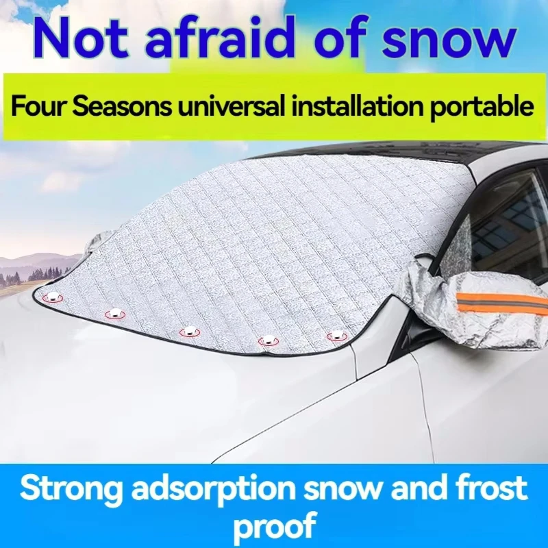 

Winter Car Snow Shield Sunblock Heat Insulation Front Windshield Frost-Proof Cover Coat - Window Protection for Cars