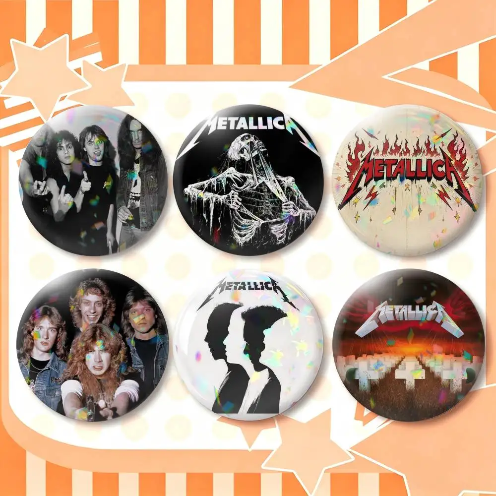 Classic Thrash Metal Band Metallica  25mm 32mm 44mm 58mm 75mm Brooches Badges Pins for Accessories Gift