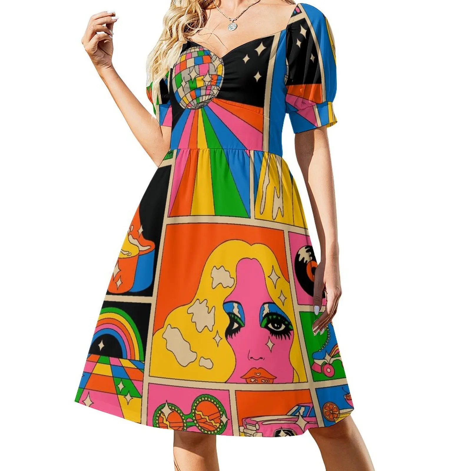 

Disco mood Short Sleeved Dress dress summer dresses women 2025 Dress