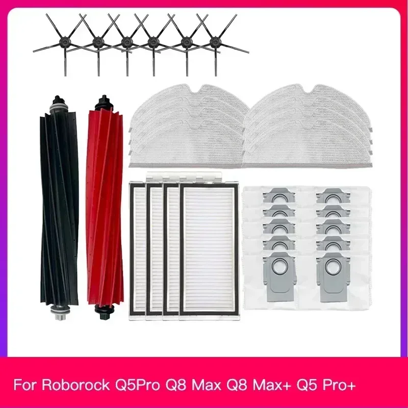 vacuum cleaner Accessories  Replacement Parts For Roborock Q5Pro Q8 Max Q8 Max+ Q5 Pro+  Main Brush Hepa Filter Mop Dust Bag