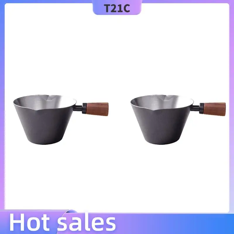 

T21C 2X 90Ml Stainless Steel Measuring Cup Espresso Cups Small Coffee Milk Pitcher Jug Espresso Shot Cup Black
