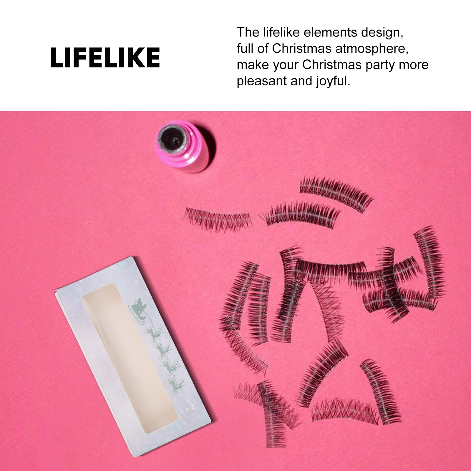 กล่องใส่ขนตาปลอมธีมคริสต์มาส 25 ชิ้น กล่องกระดาษพรีเมียม ดีไซน์น่ารัก พกพาสะดวก กล่องเก็บขนตาปลอมสำหรับเทศกาลคริสต์มาส