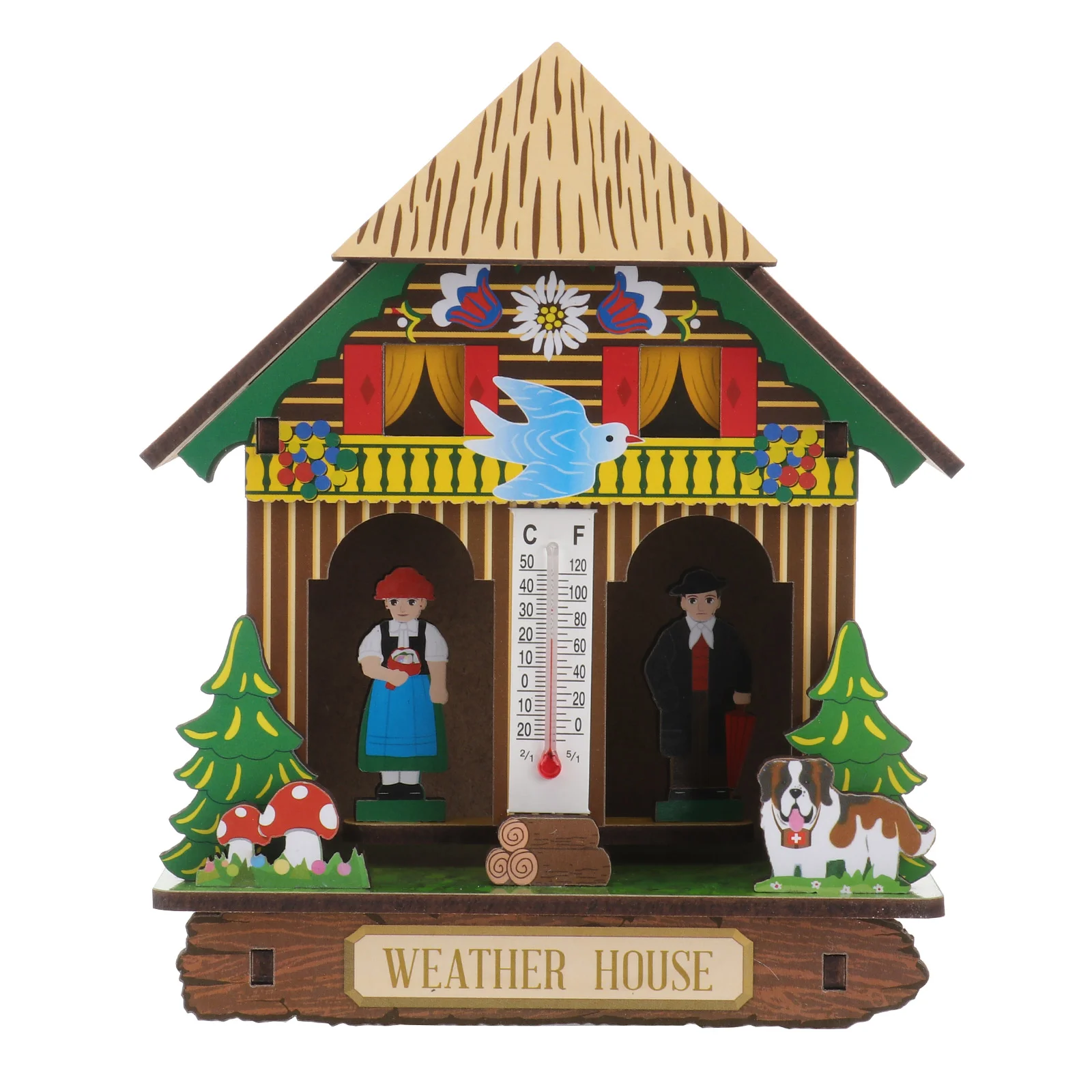 

Measuring Tool Home Barometer House Hygrometer Plastic Hanging Weather Woman Clock Sunny Rainy Box Indoor Accurate Thermometer