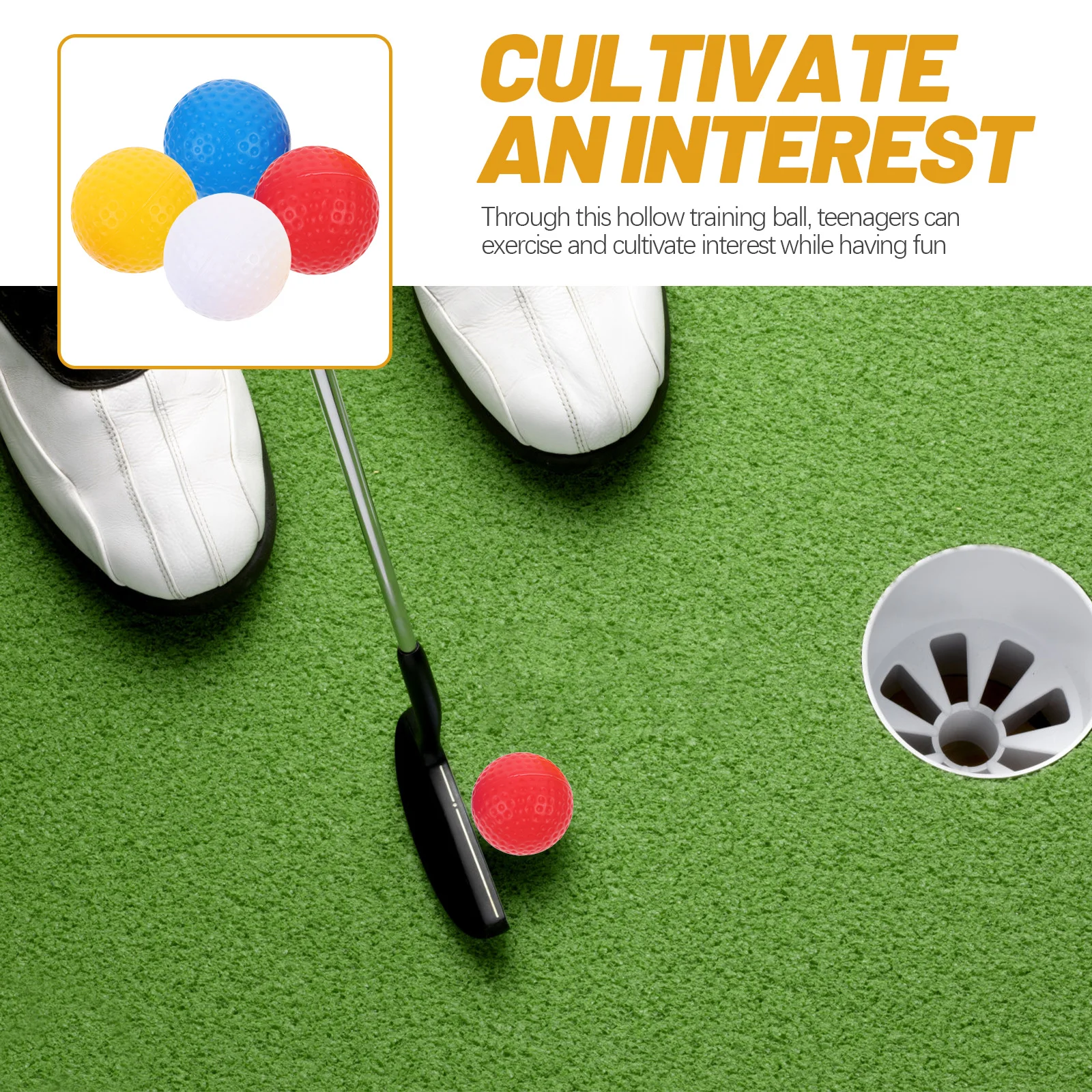 

16pcs Hollow Golf Balls Professional Training Balls Wear-Resistant Durable Practice Golfing For Adults Kids Reusable Plastic