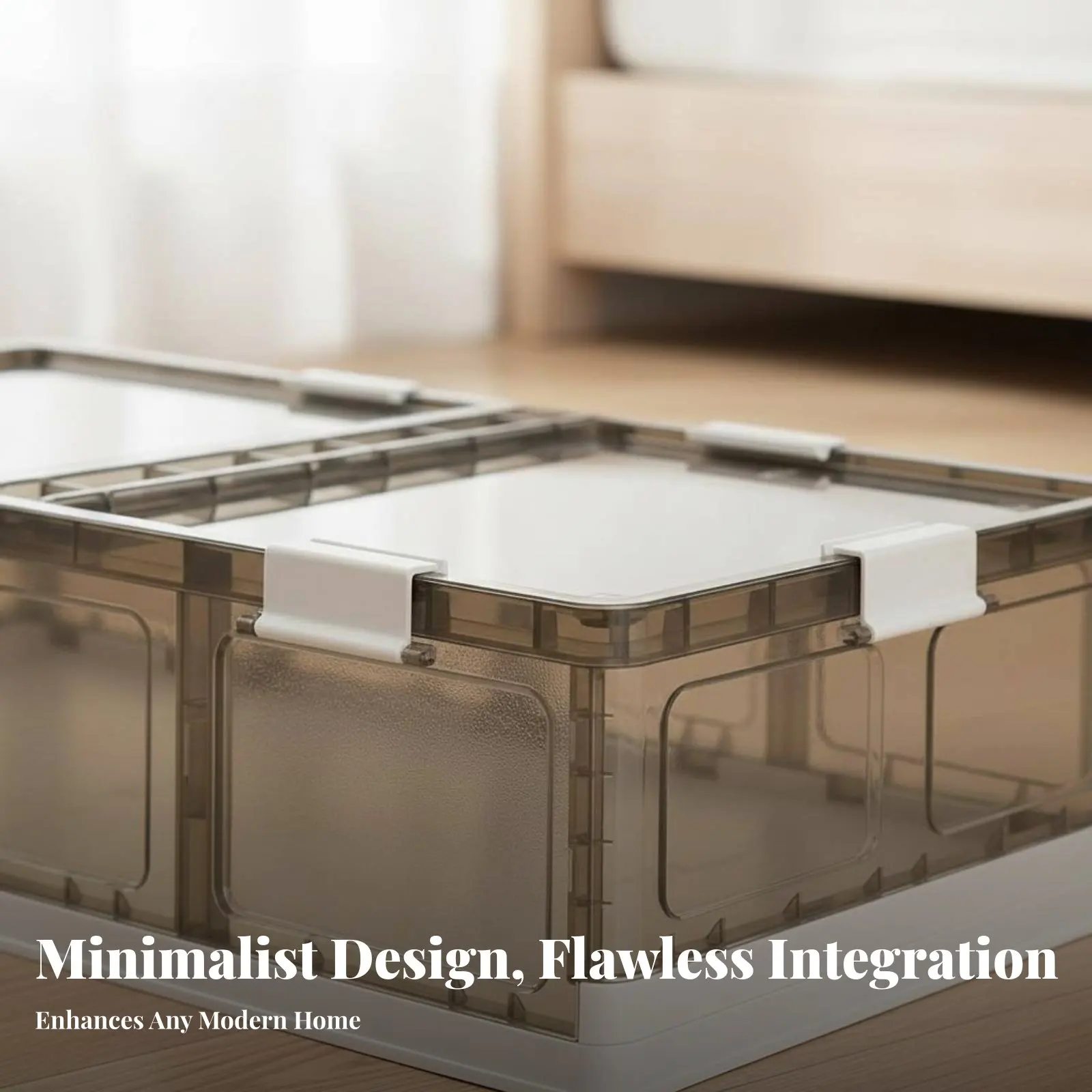 

Foldable Underbed Drawer Low height Design Under-Bed Storage Bin Sturdy construction Reinforced Handle for Homeowners, Basement