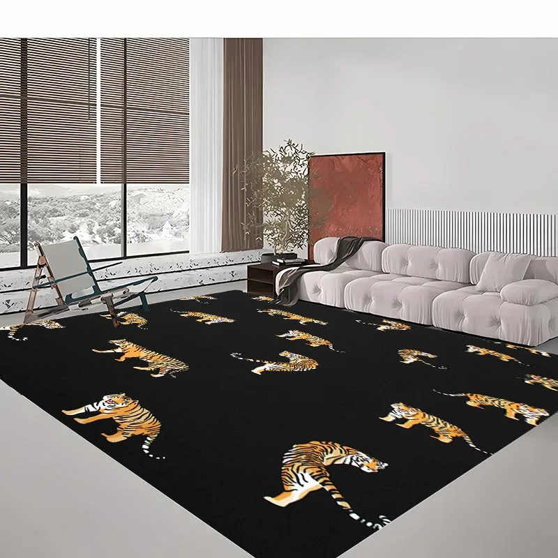 Light Luxury Leopard Printing Carpet for Living Room Bedroom Hallway Alfombra Anti-slip Soft Rugs Sofa Doormat Home Decor Tapete