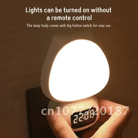 

Small Child Cute Multifunctional 3Color Night Light Mini LED Digital Table Clock Stepless Dimming Bedside Lamp For Home Living