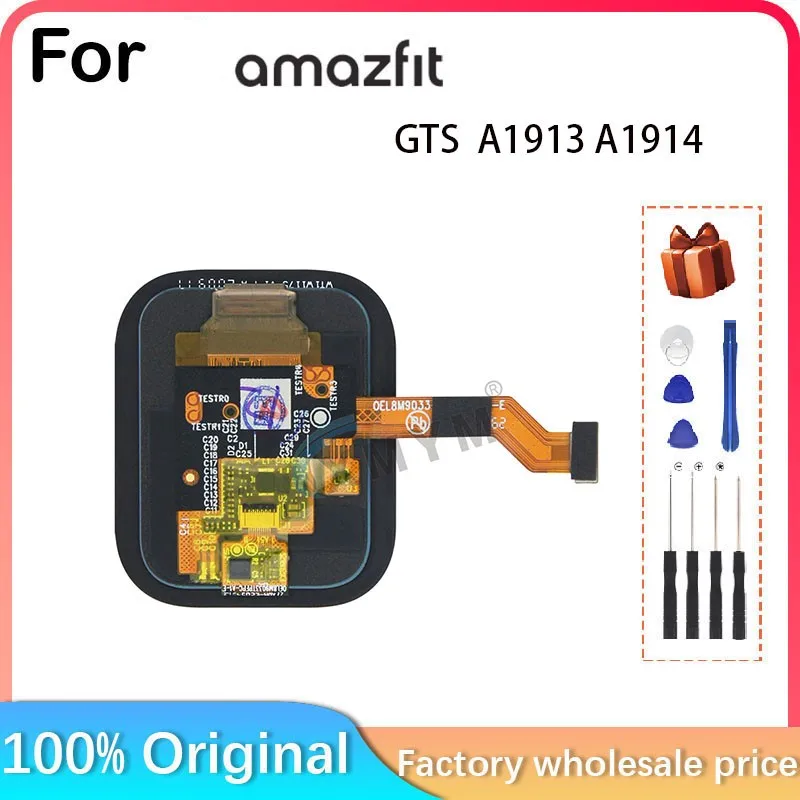 New For Amazfit GTS A1913 A1914 OLED Screen Original Touch Screen For Amazfit GTS Smart Watch LCD Screen 1.65-inch Amoled