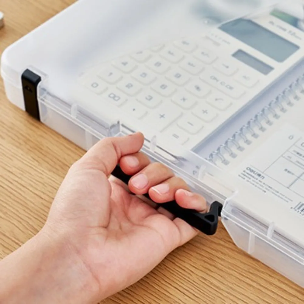 New Transparent A4 File Box Portable Dustproof Document Box Test Paper Classification Plastic A4 File Storage Box