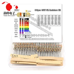 640 stuks 1/8W koolstoffilmweerstandsset 5% weerstand geassorteerde set 64valuesX10pcs 1R - 10M ohm 0,125W monsterpakket