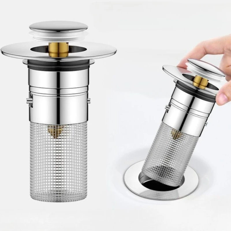 

Stainless Steel Floor Drain Filter Washbasin Plug Anti Odor Pop-Up Bounce Core Basin Stopper Hair Catcher Shower Sink Strainer