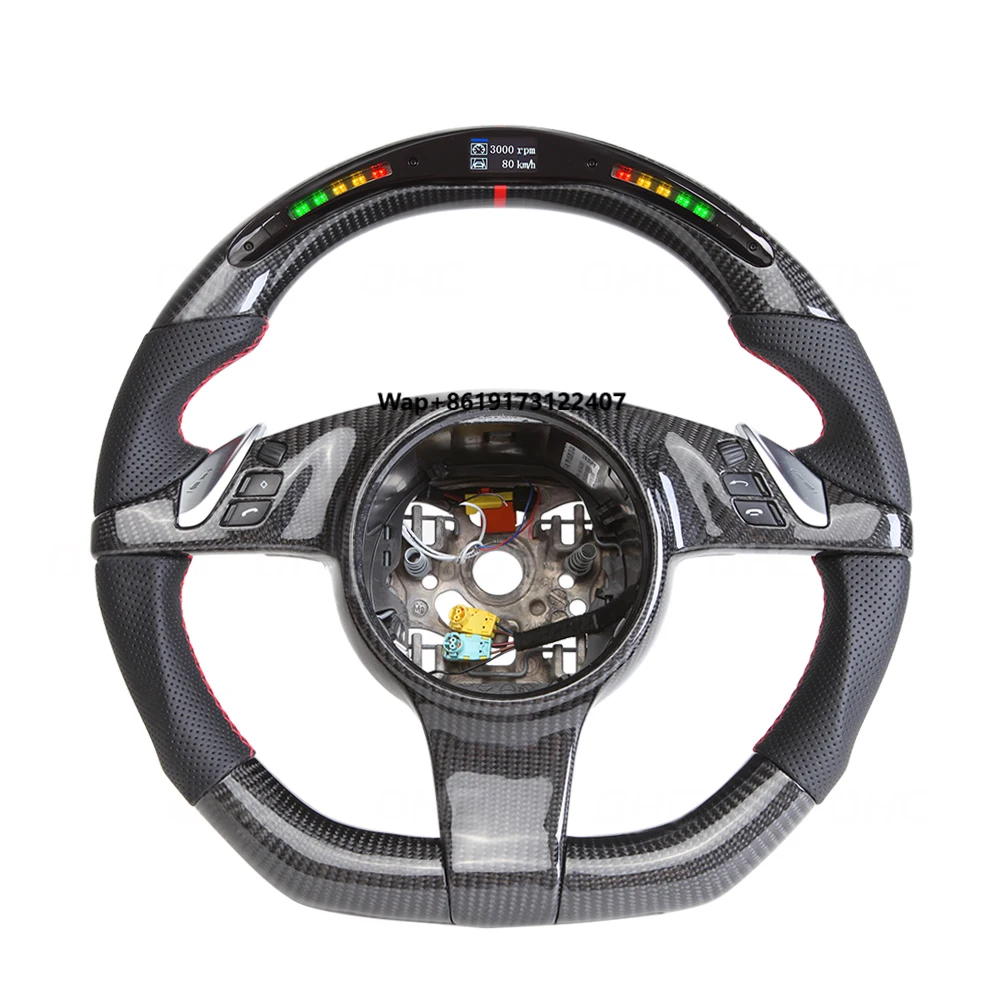 

LED RPM Car Steering Wheel Custom Compatible With 2009 to 2015 Carbon Fiber Steering Wheel