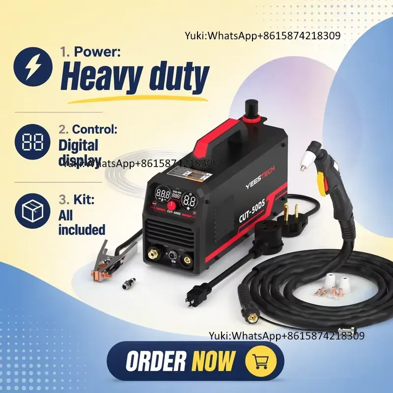 YEESTECH CUT-50DS New 50Amp Air Large Digital Display 110/220V Dual Voltage IGBT Inverter Plasma Cutting Machine