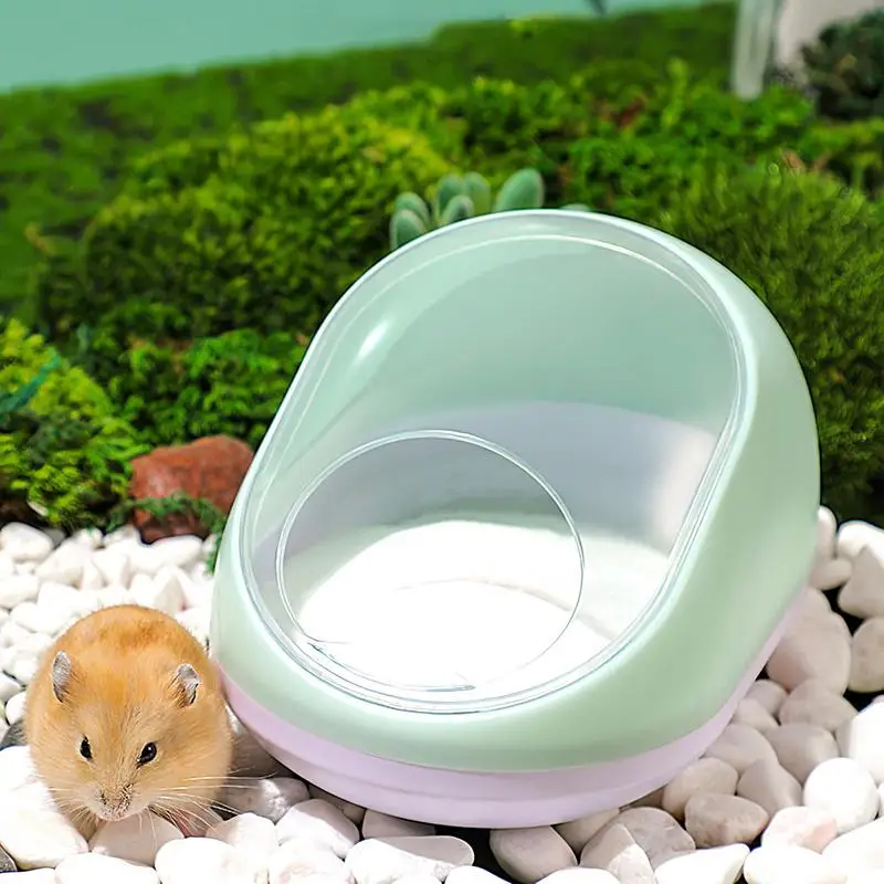 Hamster Hideout Chinchilla Bathtub Box Hamster Bathing Bowl Transparent Beds, Sand Bath Box Small Animal Habitat  for Small Pet