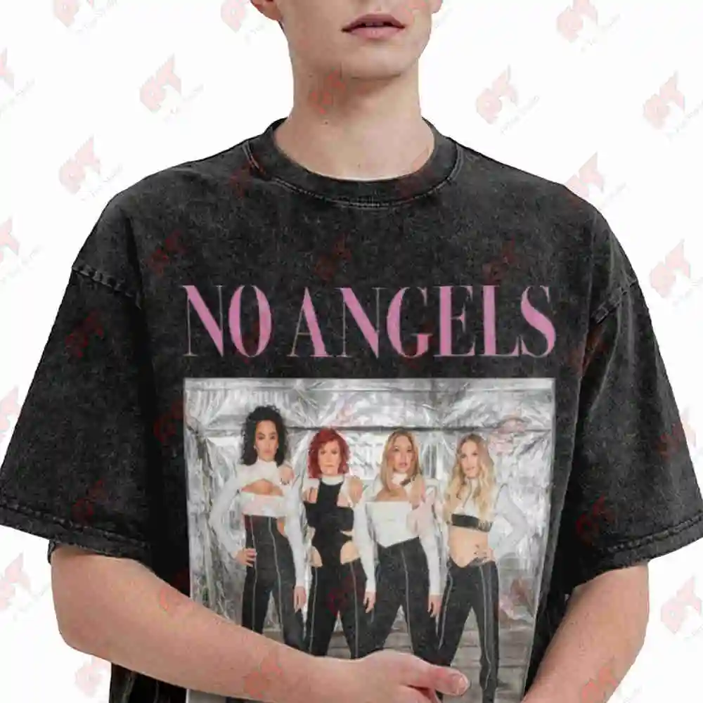 No Angels Band Signature Member Photos Autograph Vintage Washed Tee Pure Cotton T-Shirt