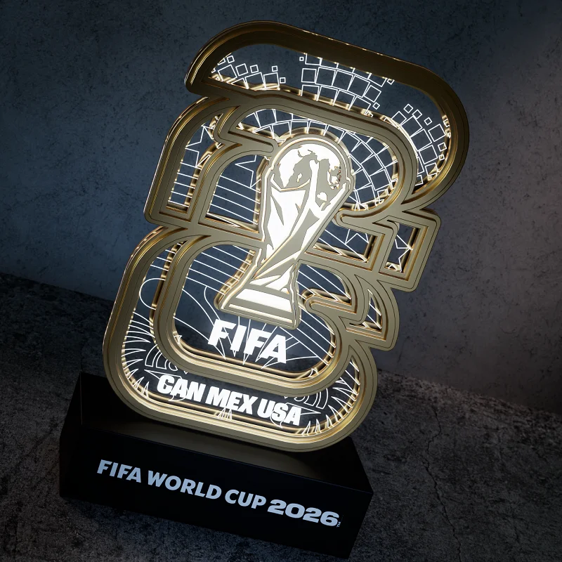 26 Golden Theme Light Sign LED Desktop Table Light Bedroom Decoration Soccer Match Souvenir Football Sports Fans Indoor Ornament