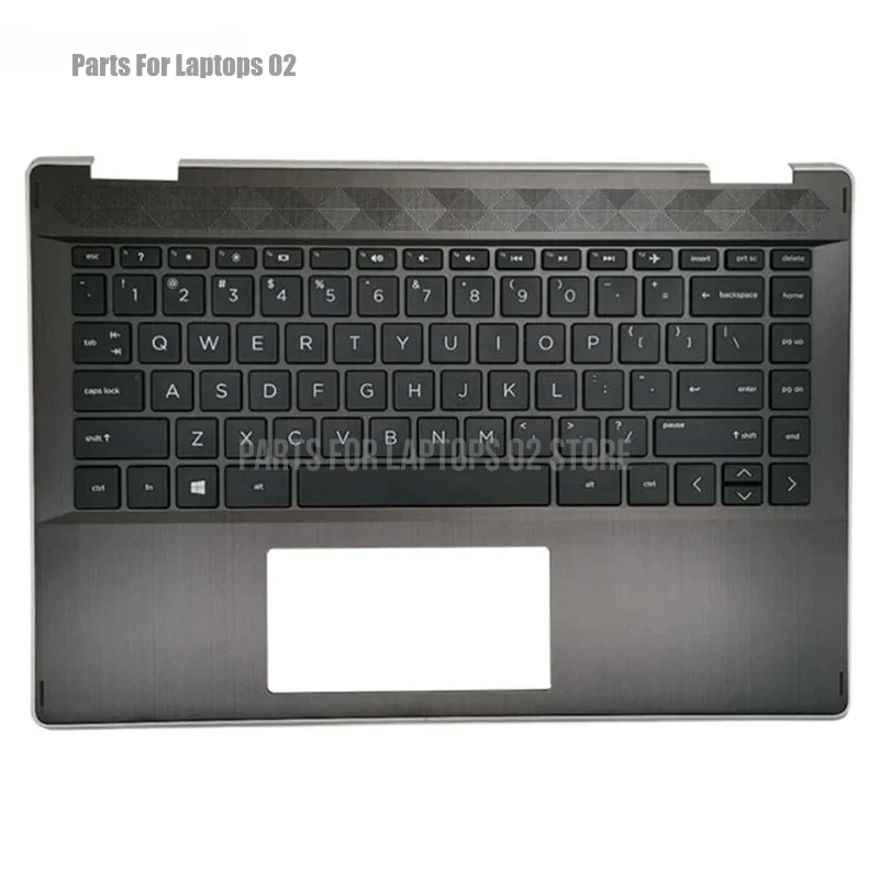 D+L53796-001 For HP Pavilion X360 14-DH Laptop Top Case Upper Palmrest Case C Cover w/ No-backlit Keyboard Silver