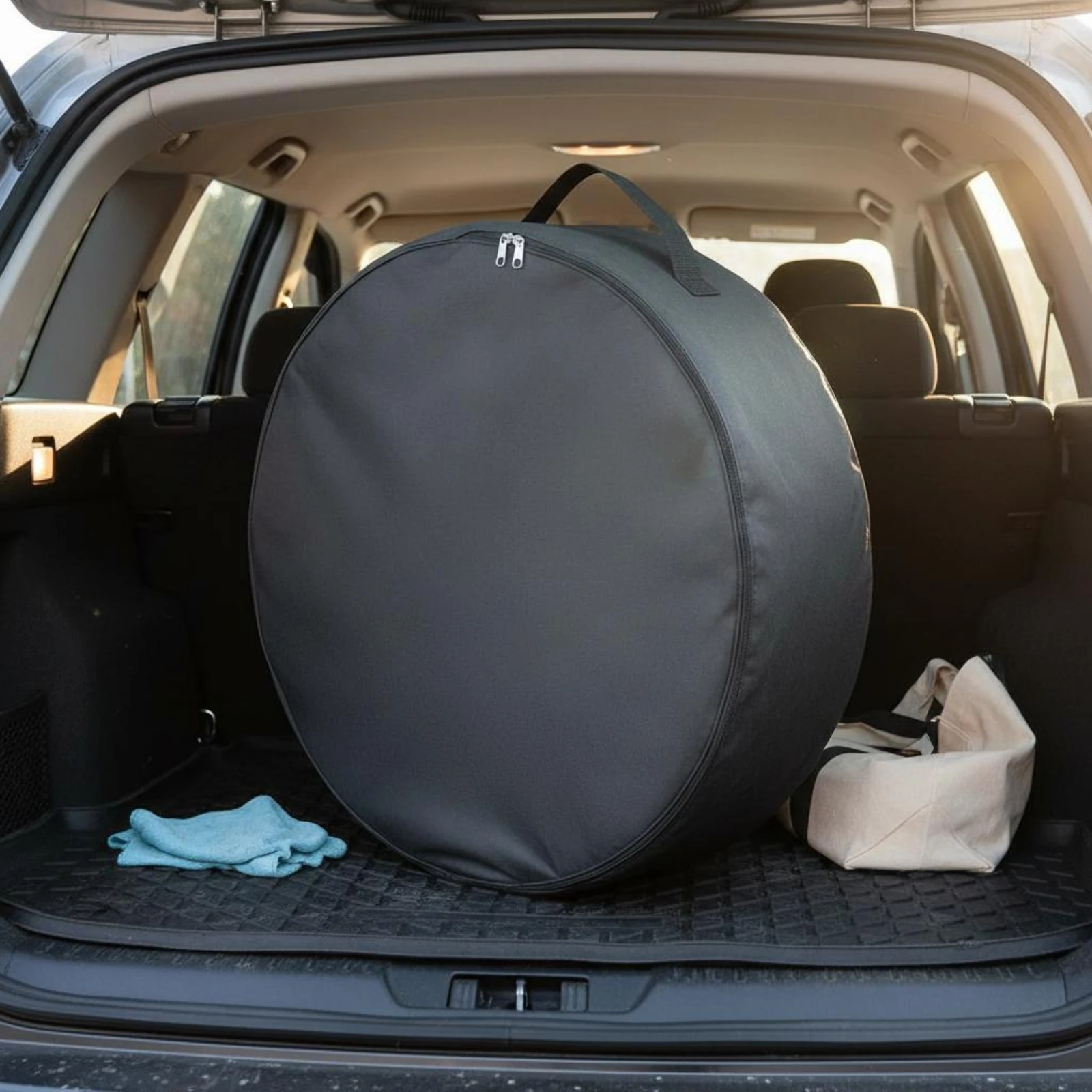 

4 Pieces Car Tire Storage Bag Resistant Spare Tire Cover Wheel Cover Bag Easy to Clean Auto Accessory Elastic Hem for Outdoor