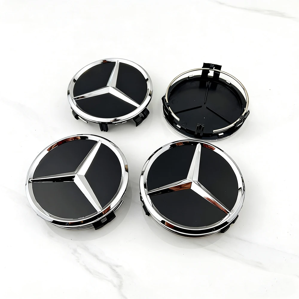20 Stück 75mm Auto-Radnabenkappen-Abdeckungen mit Emblem für Mercedes Benz AMG B/C/E/S Klasse C43 C63 E43 E53 E63 GLC GLK CLA Zubehör