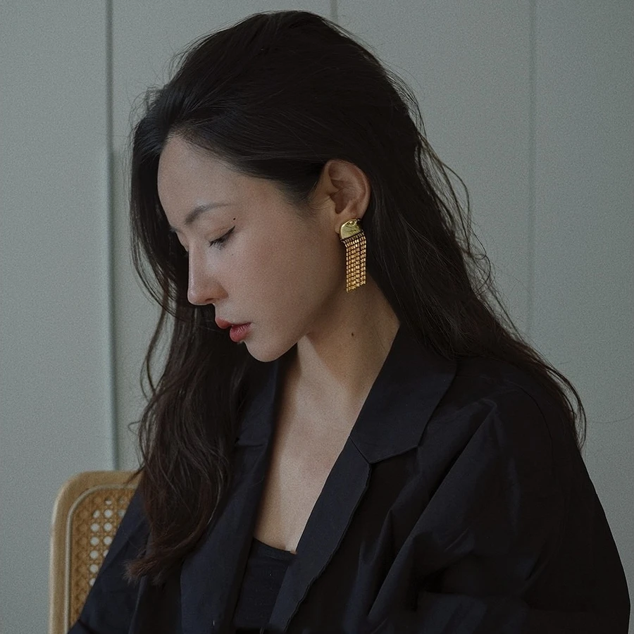 مجموعة أقراط متدلية من النحاس المطلي بالذهب عيار 18 قيراط على شكل حيوان النسر على الطراز المصري للنساء، إكسسوار أذن نسائي #3